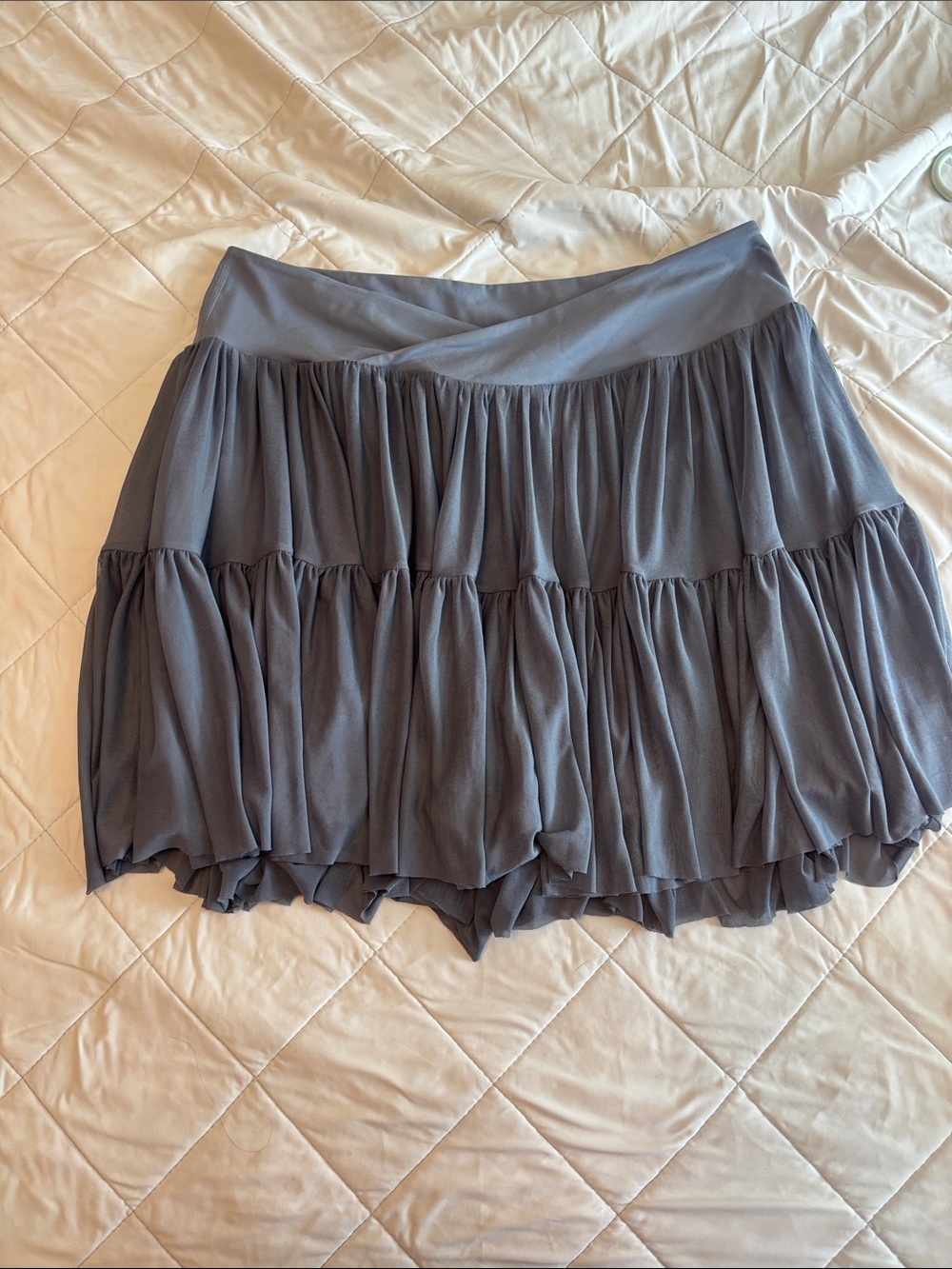 Women's Tiered Grey Skort with Flared Layers